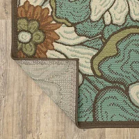 Covington Home Majorca Floral Blooms Indoor Outdoor Rectangular Accent Rug