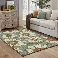 Covington Home Majorca Floral Blooms Indoor Outdoor Rectangular Accent Rug