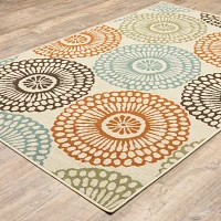 Covington Home Majorca Floral Medallions Indoor Outdoor Rectangular Accent Rug