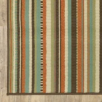 Covington Home Majorca Vertical Stripes 27"X90" Indoor Outdoor Rectangular Runner