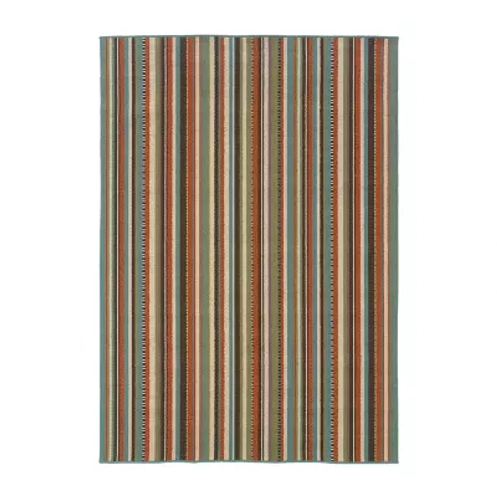 Covington Home Majorca Vertical Stripes Indoor Outdoor Rectangular Accent Rug