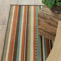 Covington Home Majorca Vertical Stripes Indoor Outdoor Rectangular Accent Rug