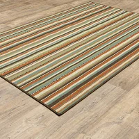 Covington Home Majorca Vertical Stripes Indoor Outdoor Rectangular Accent Rug