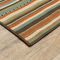 Covington Home Majorca Vertical Stripes Indoor Outdoor Rectangular Area Rug