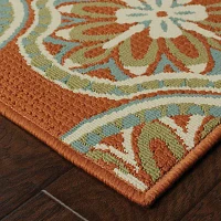 Covington Home Majorca Floral Lattice Indoor Outdoor Rectangular Accent Rug