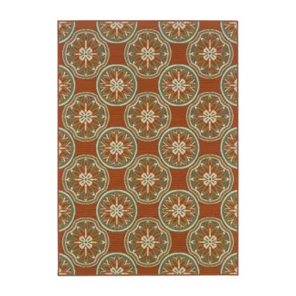 Covington Home Majorca Floral Lattice Indoor Outdoor Rectangular Area Rug