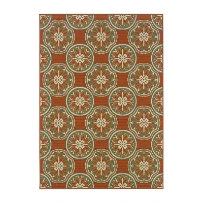 Covington Home Majorca Floral Lattice Indoor Outdoor Rectangular Area Rug