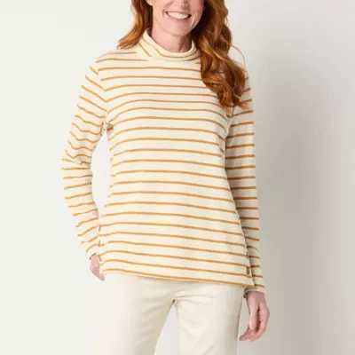 St. John's Bay Womens Long Sleeve Mock Neck Top