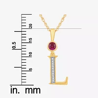 Womens Lab Created Red Ruby 14K Gold Over Silver Pendant Necklace