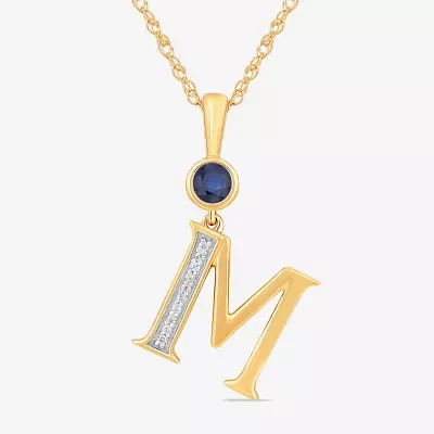 Womens Lab Created Blue Sapphire 14K Gold Over Silver 18 Inch Pendant Necklace