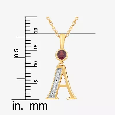 A Womens Genuine Red Garnet 14K Gold Over Silver Pendant Necklace