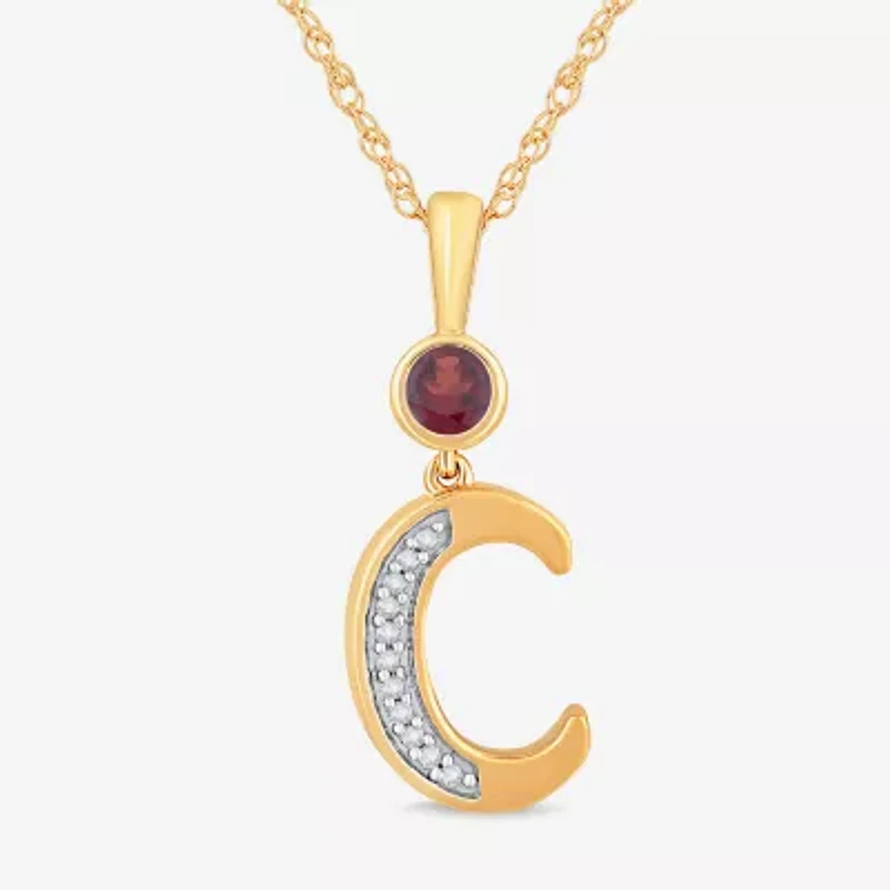 C Womens Genuine Red Garnet 14K Gold Over Silver Pendant Necklaces
