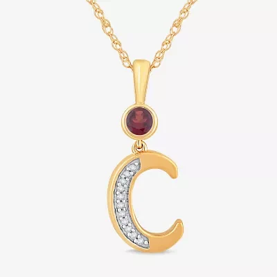 C Womens Genuine Red Garnet 14K Gold Over Silver Pendant Necklaces