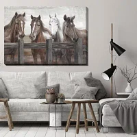 Streamline Art Fabulous Four Horse Canvas Art