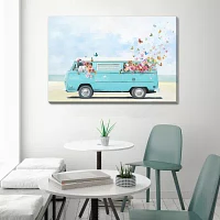 Streamline Art Fluttering Rainbow Canvas Art