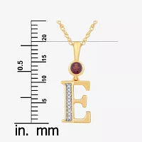 E Womens Genuine Red Garnet 14K Gold Over Silver Pendant Necklace