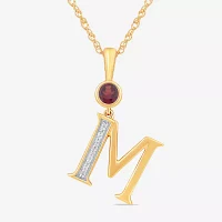 Womens Genuine Red Garnet 14K Gold Over Silver Pendant Necklaces