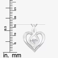 Love in Motion™ Lab-Created White Sapphire & Diamond-Accent Sterling Silver Heart Pendant Necklace