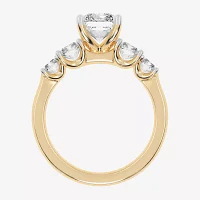 G / Vs2-Si1) Womens 3 1/2 CT. T.W Lab Grown White Diamond 14K Gold 5-Stone Engagement Ring