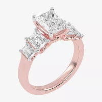 (G / Vs2-Si1) Womens 3 1/2 CT. T.W Lab Grown White Diamond 14K Gold 5-Stone Engagement Ring