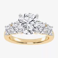 G / Vs2-Si1) Womens 3 1/2 CT. T.W Lab Grown White Diamond 14K Gold Round 5-Stone Engagement Ring