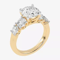 G / Vs2-Si1) Womens 3 1/2 CT. T.W Lab Grown White Diamond 14K Gold Round 5-Stone Engagement Ring