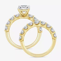 Signature By Modern Bride (G / Si1-Si2) Womens 4 CT. T.W. Lab Grown White Diamond 10K Gold Side Stone Bridal Set