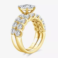 Signature By Modern Bride (G / Si1-Si2) Womens 4 CT. T.W. Lab Grown White Diamond 10K Gold Side Stone Bridal Set