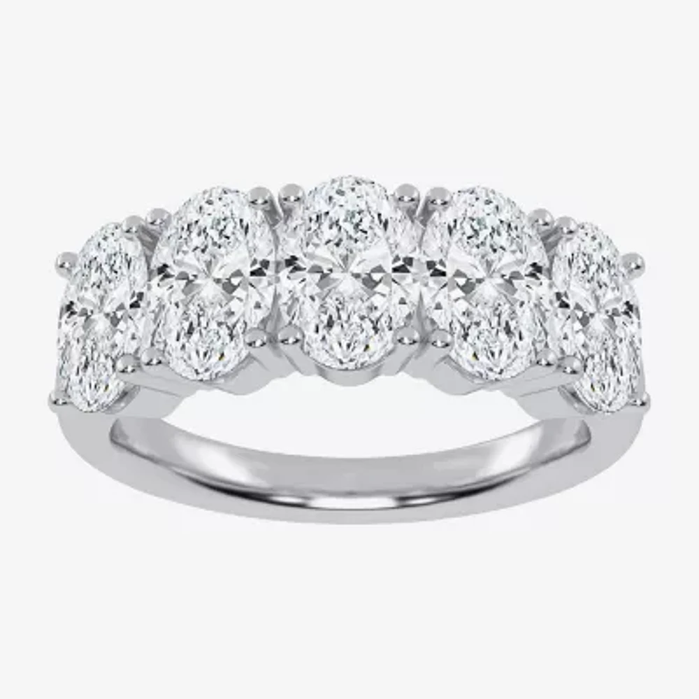 G / Vs2-Si2) 2 1/2 CT. T.W. Lab Grown White Diamond 14K Gold 5-Stone Anniversary Band