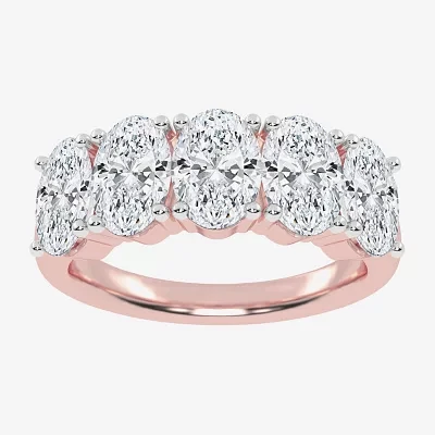 G / Vs2-Si2) 2 1/2 CT. T.W. Lab Grown White Diamond 14K Rose Gold 5-Stone Anniversary Band