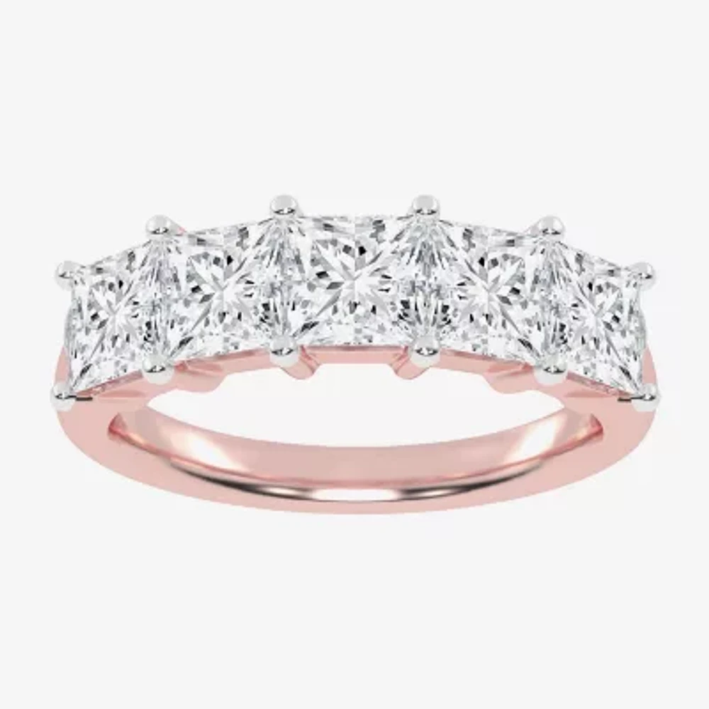 G / Vs2-Si2) 2 1/2 CT. T.W. Lab Grown White Diamond 14K Rose Gold 5-Stone Anniversary Band