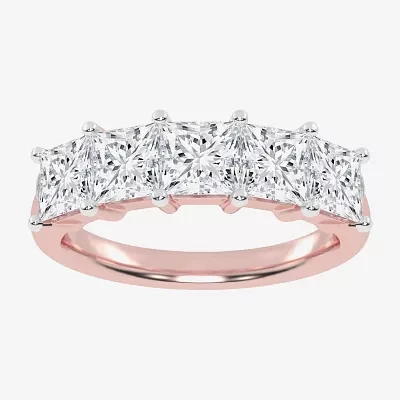 G / Vs2-Si2) 2 1/2 CT. T.W. Lab Grown White Diamond 14K Rose Gold 5-Stone Anniversary Band