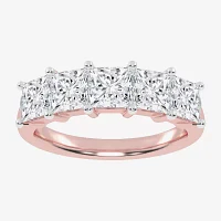 G / Vs2-Si2) 2 1/2 CT. T.W. Lab Grown White Diamond 14K Rose Gold 5-Stone Anniversary Band