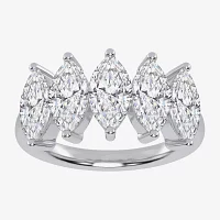 G / Vs2-Si2) 2 1/2 CT. T.W. Lab Grown White Diamond 14K Gold 5-Stone Anniversary Band