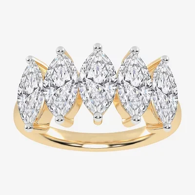 (G / Vs2-Si2) 2 1/2 CT. T.W. Lab Grown White Diamond 14K Gold 5-Stone Anniversary Band