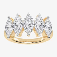 (G / Vs2-Si2) 2 1/2 CT. T.W. Lab Grown White Diamond 14K Gold 5-Stone Anniversary Band