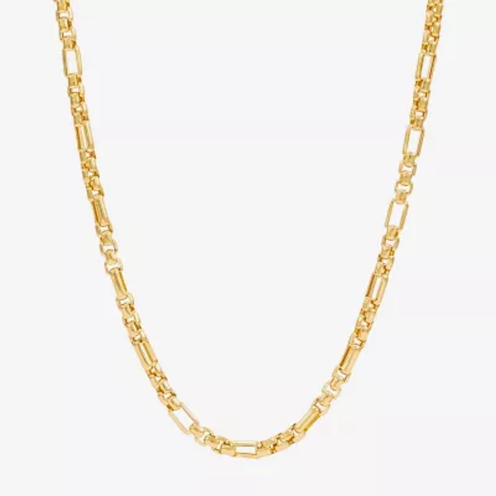 14K Gold 22 Inch Hollow Link Chain Necklace