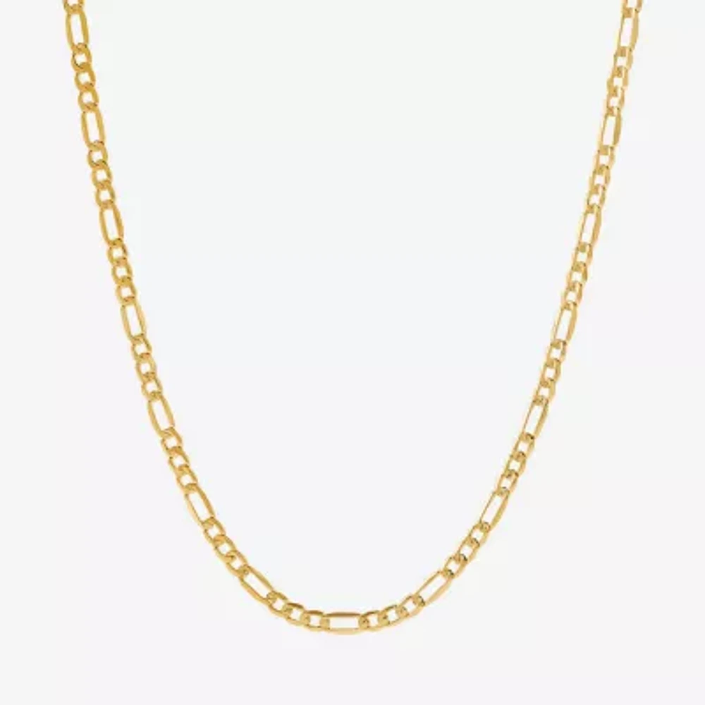 Made in Italy 14K Gold 18 Inch Solid Figaro Chain Necklace