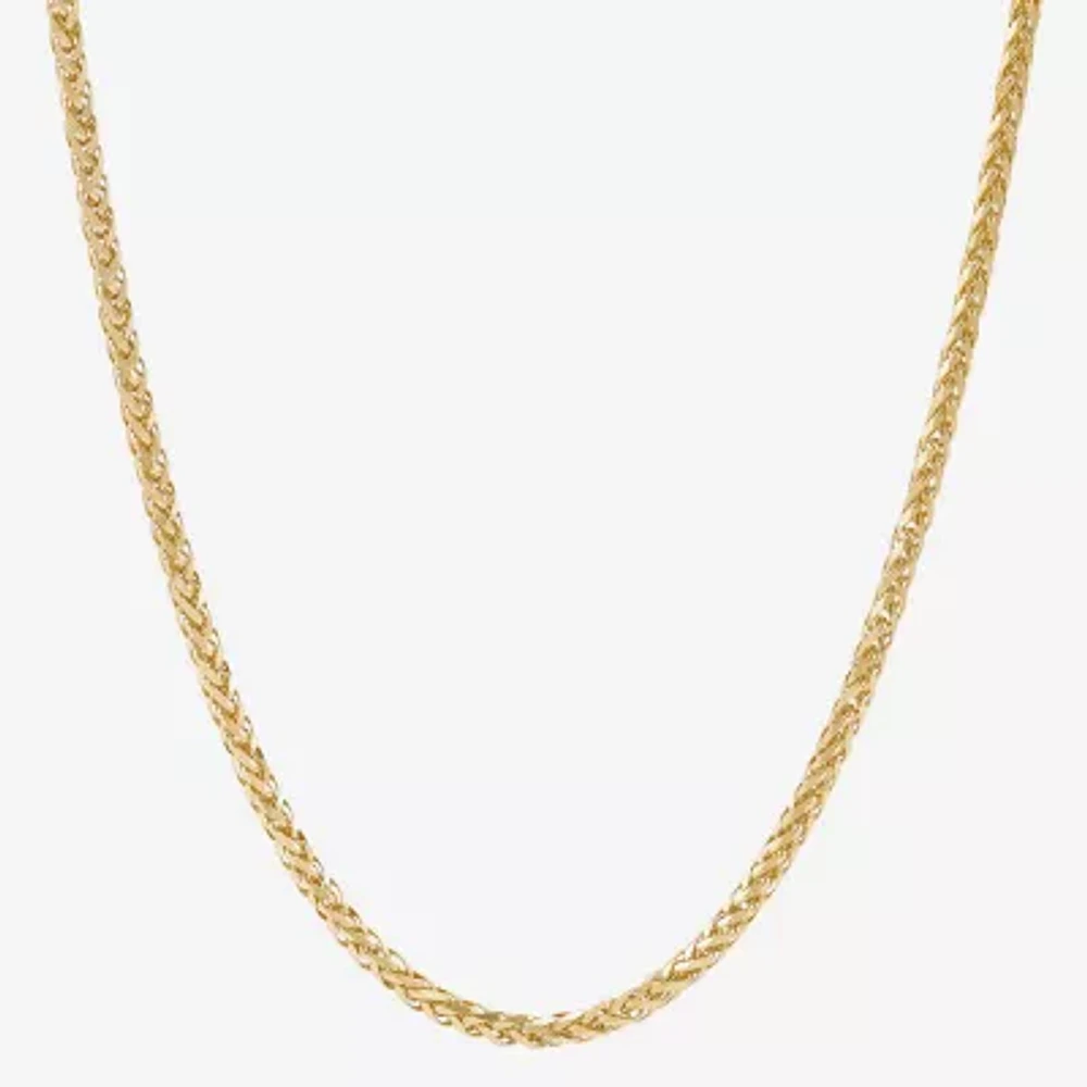 14K Gold 20 Inch Solid Wheat Chain Necklace