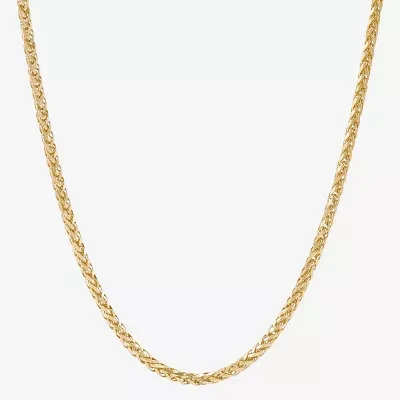 14K Gold 20 Inch Solid Wheat Chain Necklace