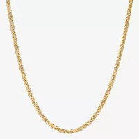 14K Gold 20 Inch Solid Wheat Chain Necklace