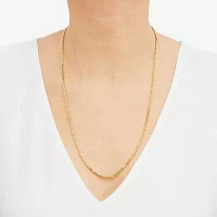 14K Gold 20 Inch Solid Wheat Chain Necklace