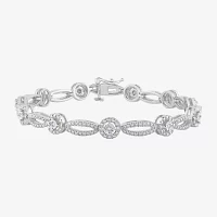 1/10 CT. T.W. Genuine Diamond Oval & Round Bracelet