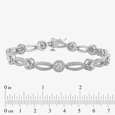 1/10 CT. T.W. Genuine Diamond Oval & Round Bracelet