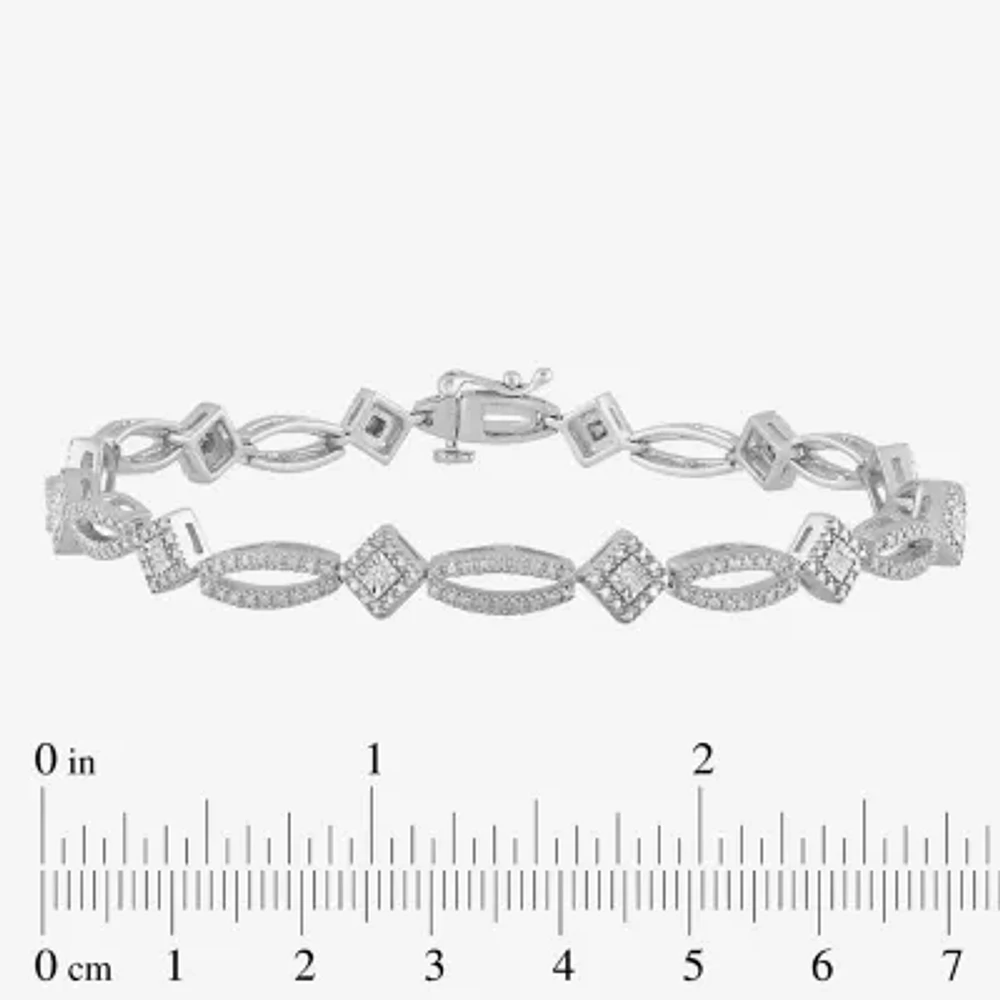 Womens 1/10 CT.T.W. Natural Diamond Tennis Bracelet