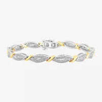 1/2 CT. T.W. Genuine White Diamond 14K Gold Over Silver & Sterling Tennis Bracelet