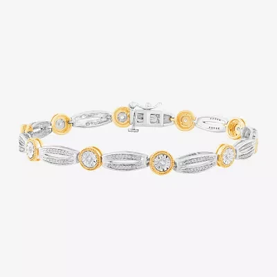 1/2 CT. T.W. Genuine White Diamond 14K Gold Over Silver Tennis Bracelet