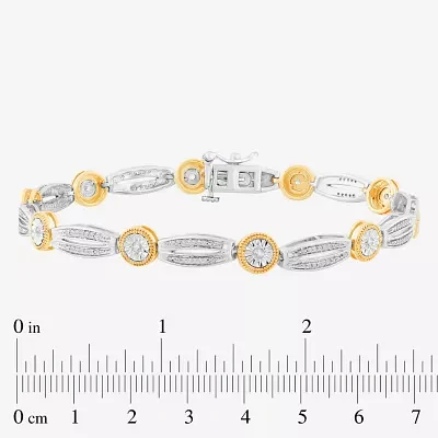 1/2 CT. T.W. Genuine White Diamond 14K Gold Over Silver Tennis Bracelet