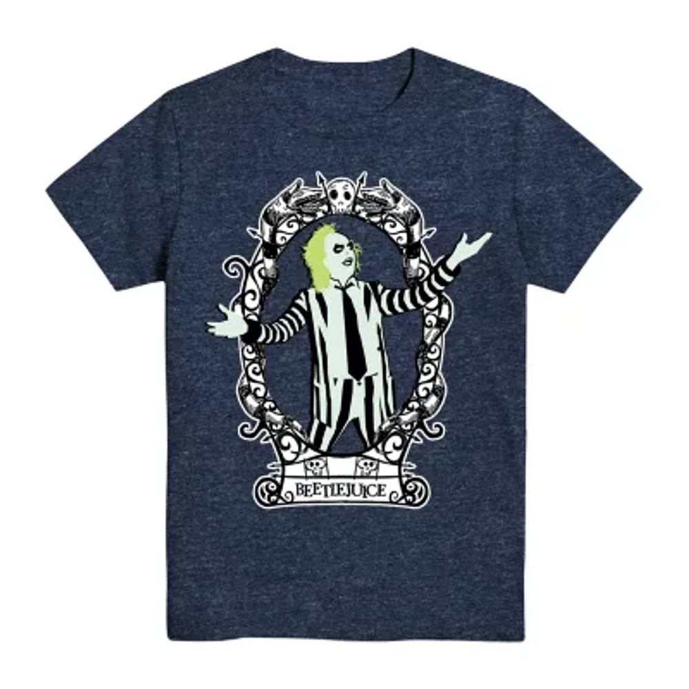 Big Boys Beetlejuice Crew Neck Short Sleeve Graphic T-Shirt