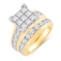 Womens 4 CT. T.W. Natural White Diamond 14K Gold Bridal Set